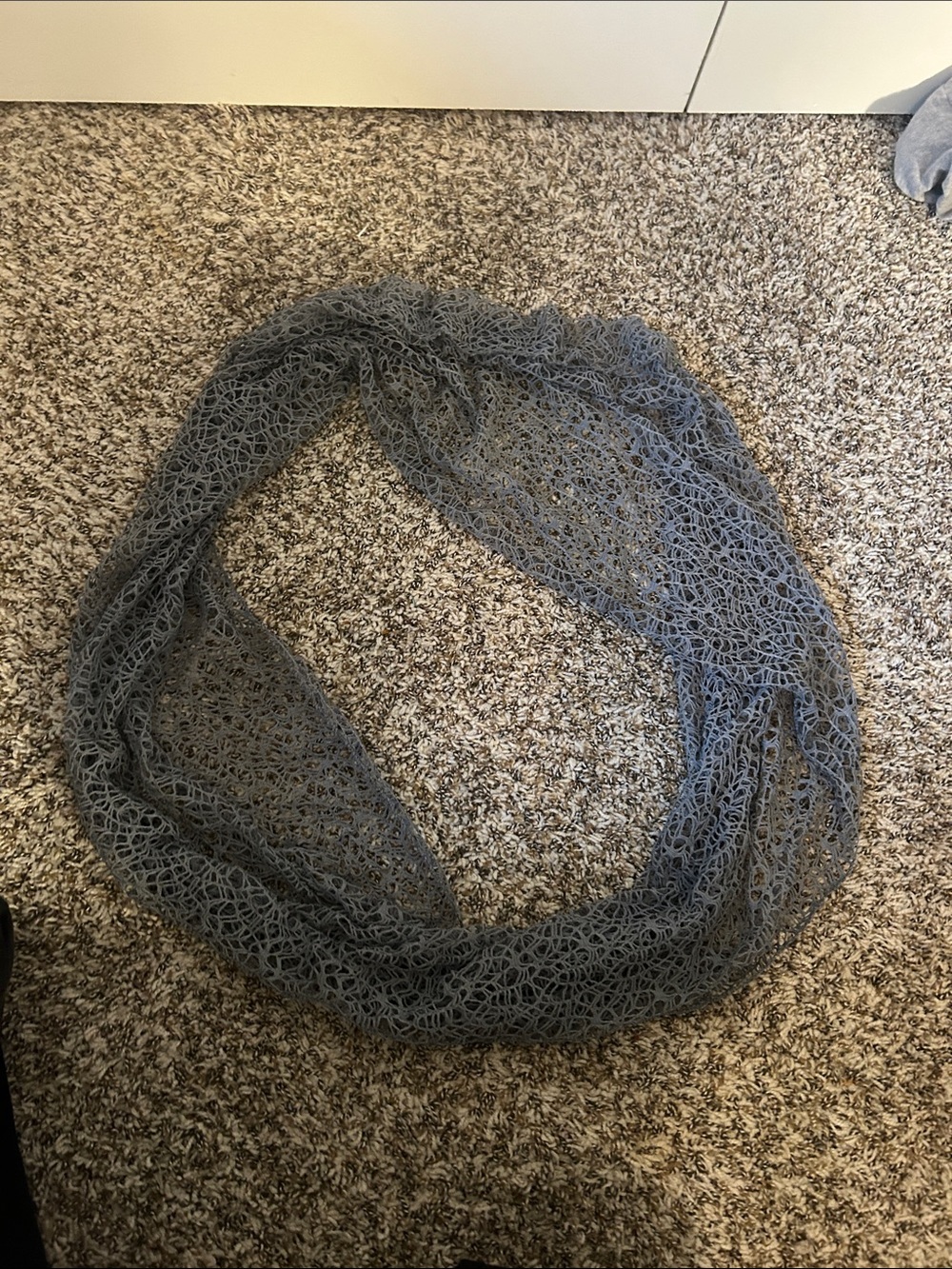 Gray Lightweight netting Infinity Scarf
